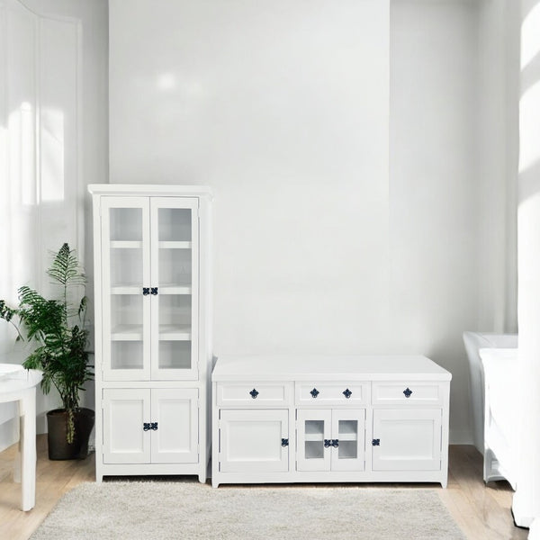 Set de vitrina 70x32x180 y rack de TV 140x40x70. - Mgr Muebles
