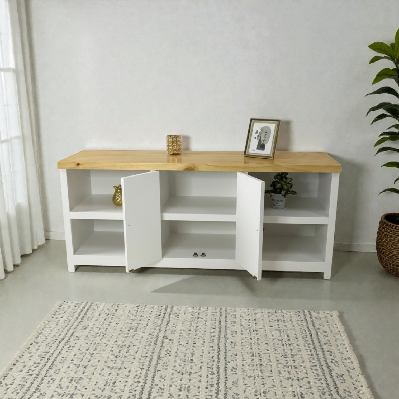 Rack Grecia de Madera con Estilo Moderno | Versatilidad y Almacenaje para tu Hogar