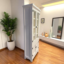 Vitrina de madera de pino 70x32x180 modelo S. BLANCO| Cyber muebles