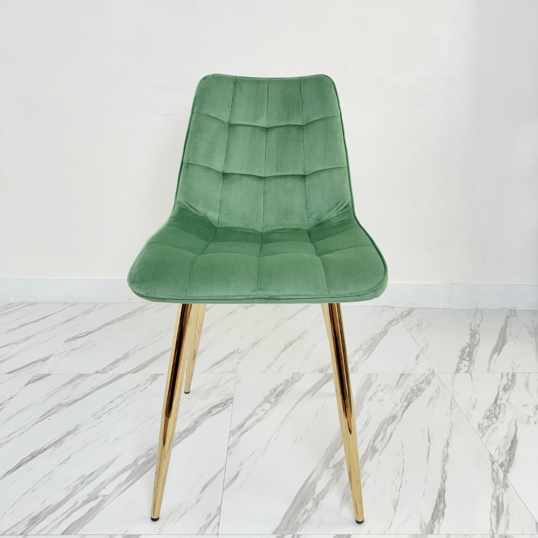 Silla de comedor acolchadas modelo Aura verde.