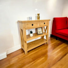 Mesa de arrimo con 2 cajones 100 x 35 x 90.