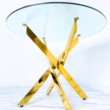 Mesa de vidrio redonda de comedor para 4 personas 100 cm modelo Elite. - Mgr Muebles