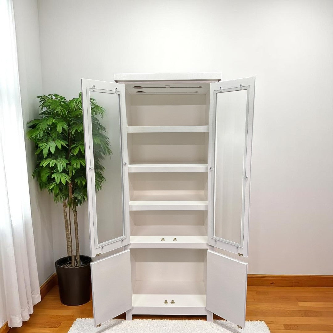 Vitrina de madera de pino 70x32x180 modelo S