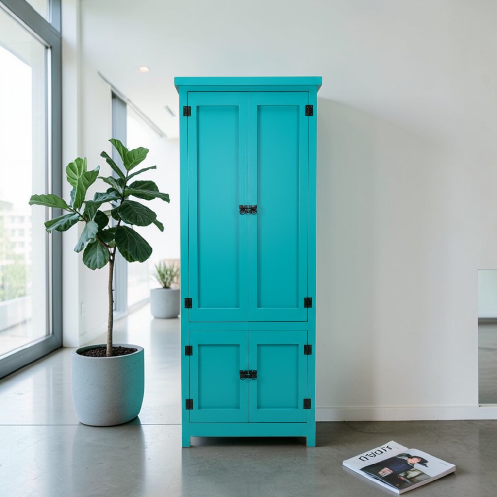 Despensa de Madera de Pino con Estantes y 4 puertas | MGR Muebles