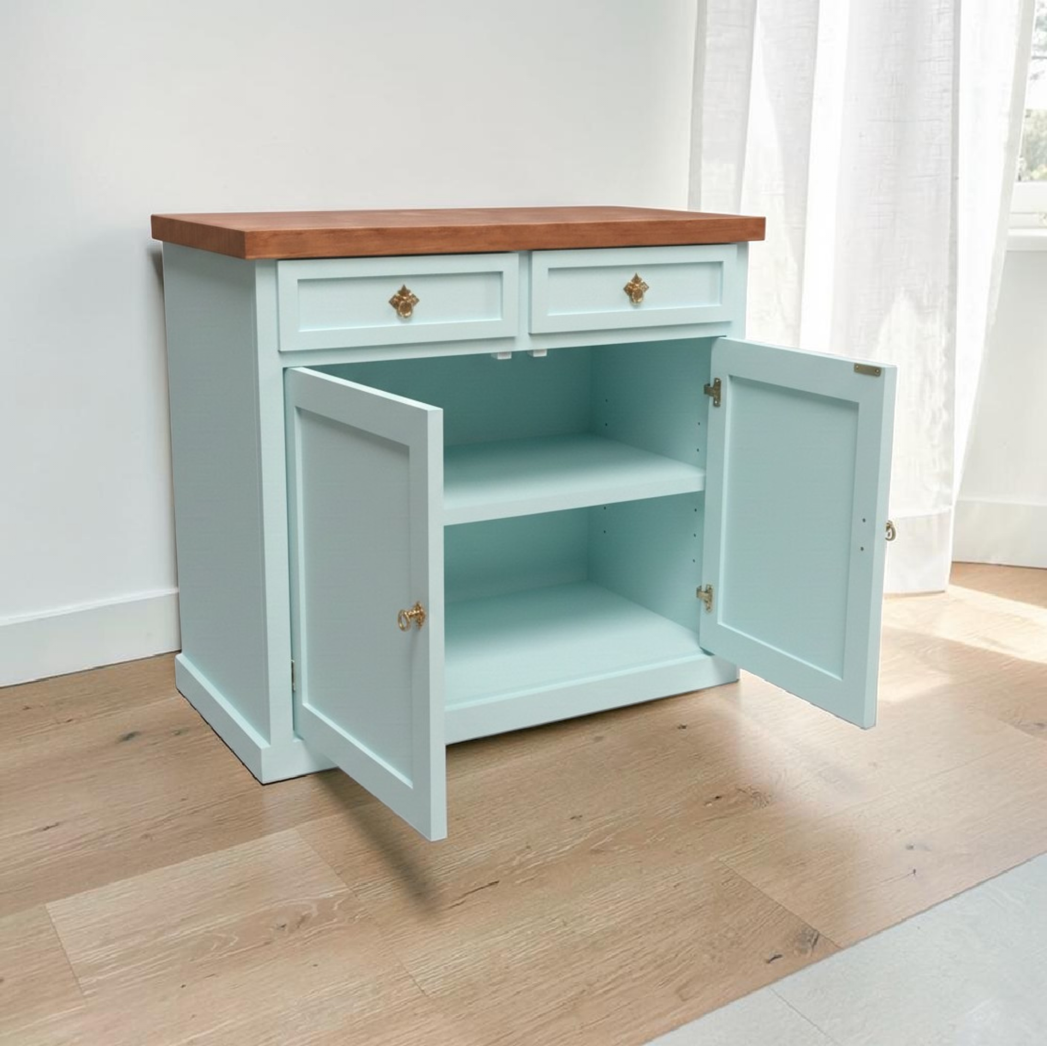 Mini Buffet rústico de Madera | Compacto, Elegante y Funcional para tu Hogar