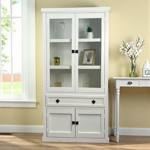 Vitrina M de madera de pino con cajón y 4 puertas | MGR Muebles