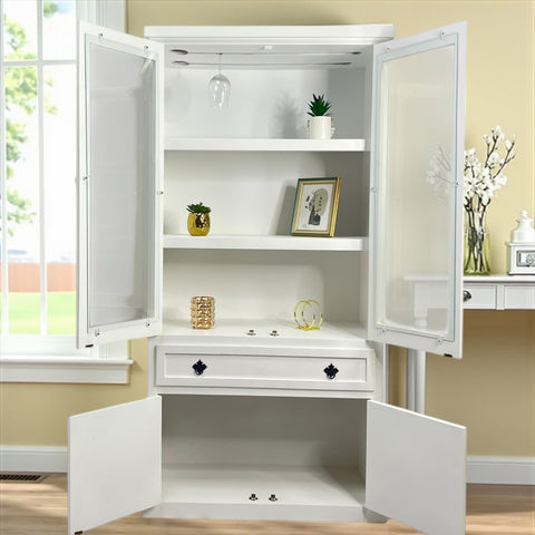 Vitrina M de madera de pino con cajón y 4 puertas | MGR Muebles