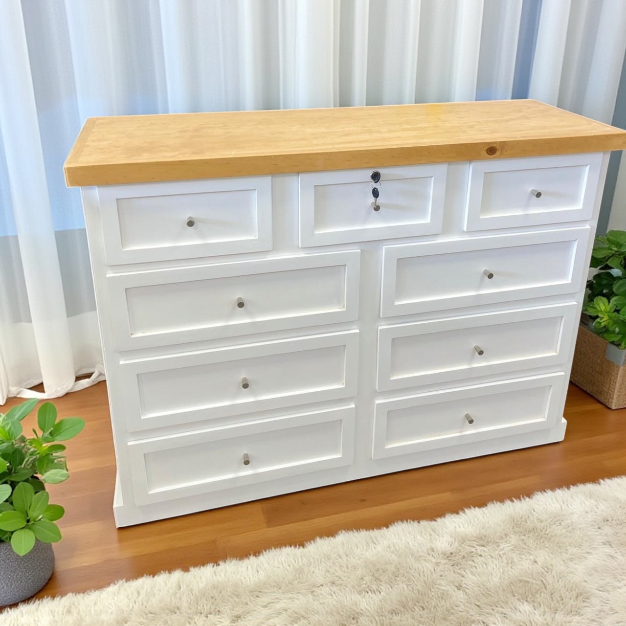 Comoda de madera 9 cajones modelo Aval Premium