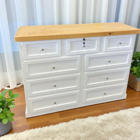 Comoda de madera 9 cajones modelo Aval Premium