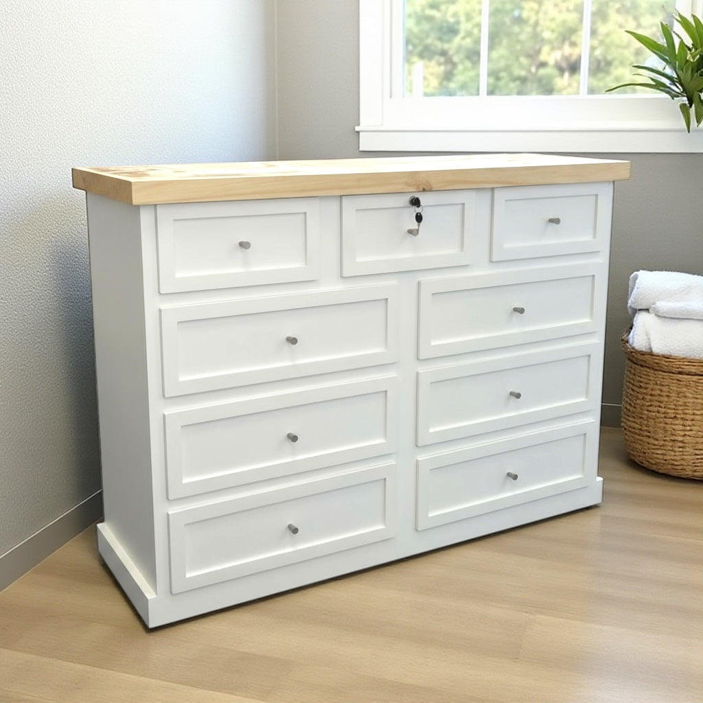 Comoda de madera 9 cajones modelo Aval Premium