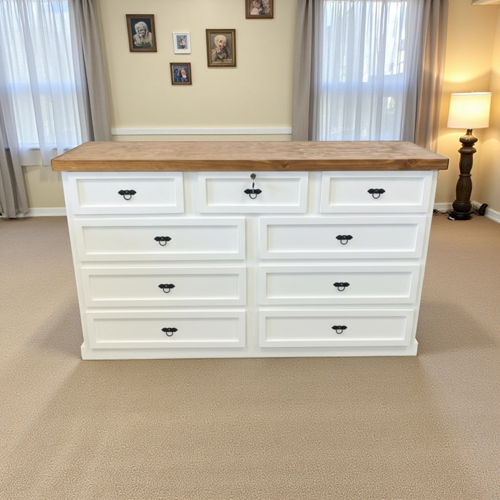 Comoda de madera 9 cajones modelo Aval Premium