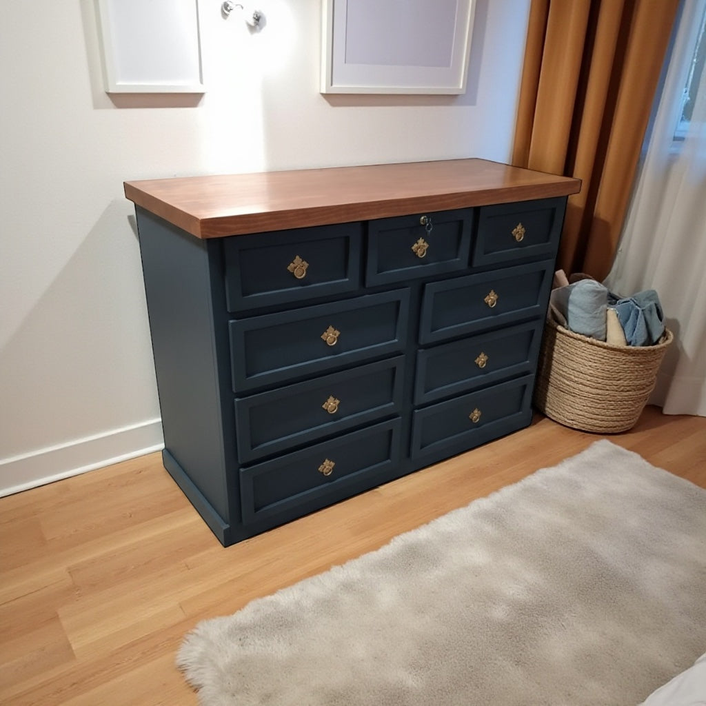 Comoda de madera 9 cajones modelo Aval Premium