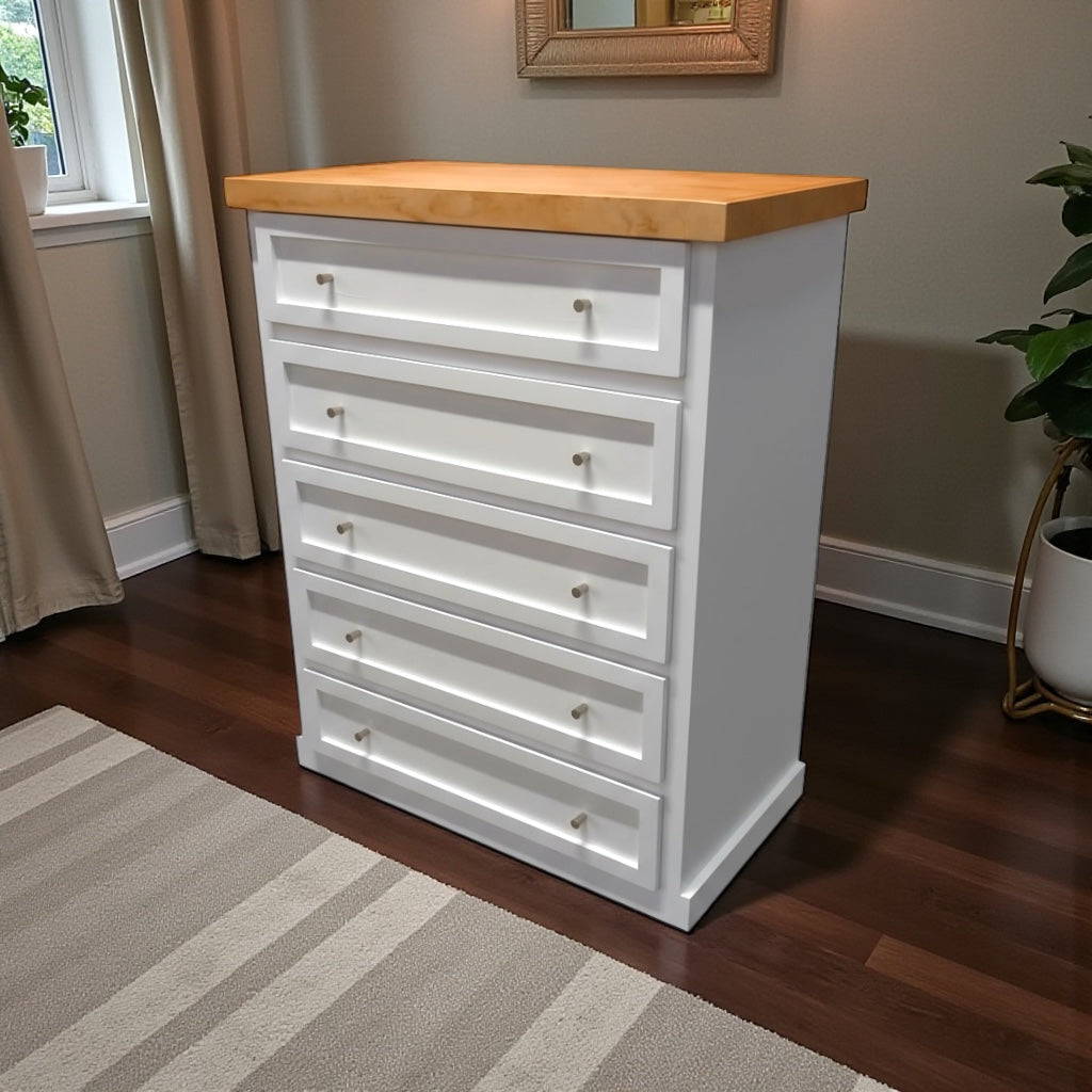 Cómoda de Madera 5 Cajones con Riel Telescópico | Modelo Comodín Aval