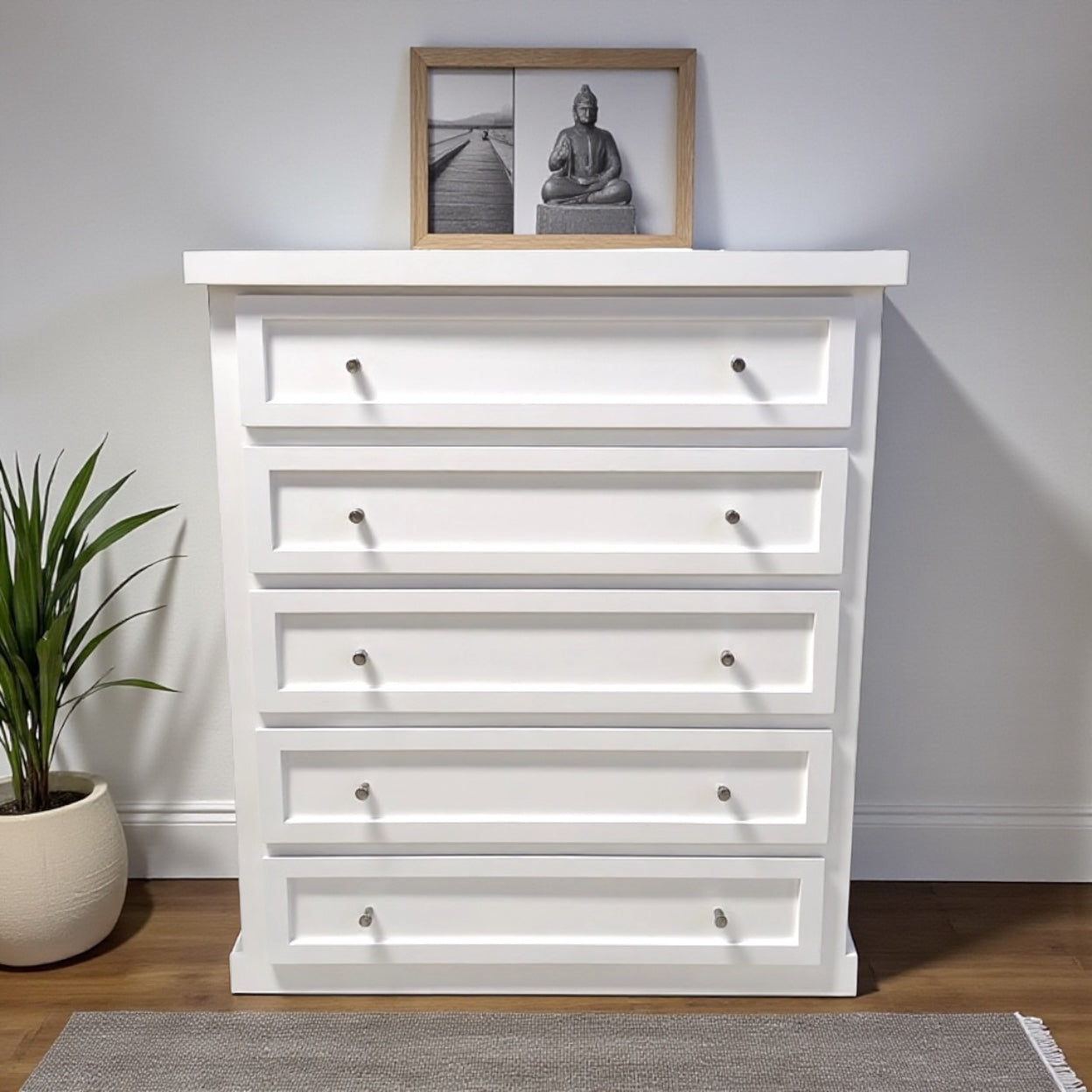 Cómoda de Madera 5 Cajones con Riel Telescópico | Modelo Comodín Aval