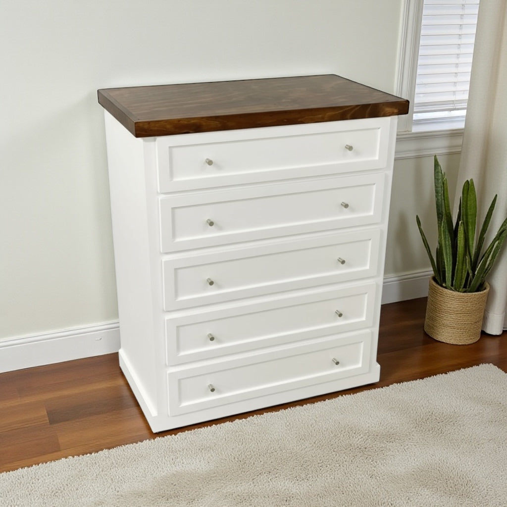 Cómoda de Madera 5 Cajones con Riel Telescópico | Modelo Comodín Aval