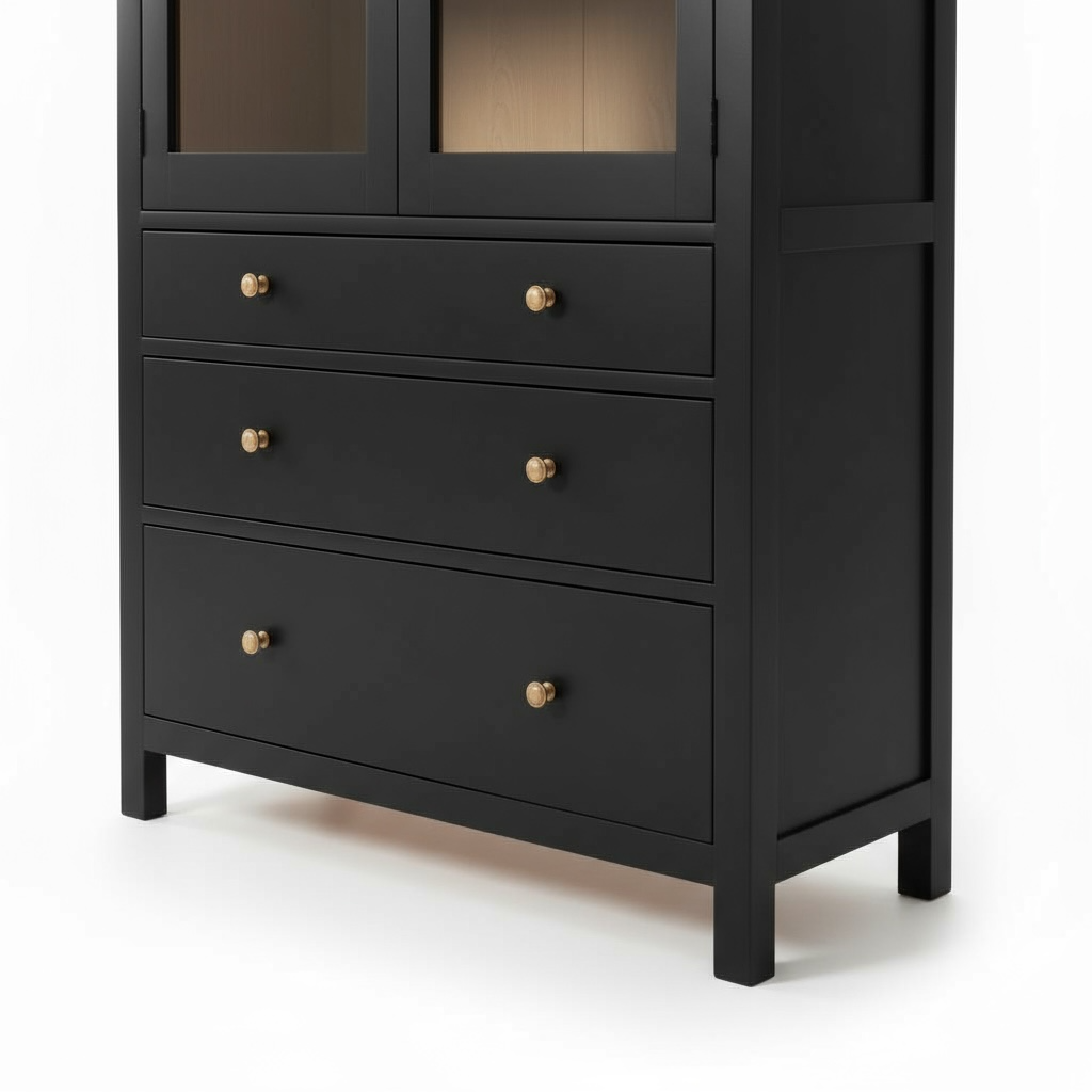 Vitrina para Copas con Estantes de Vidrio y Cajones - Modelo M | MGR Muebles