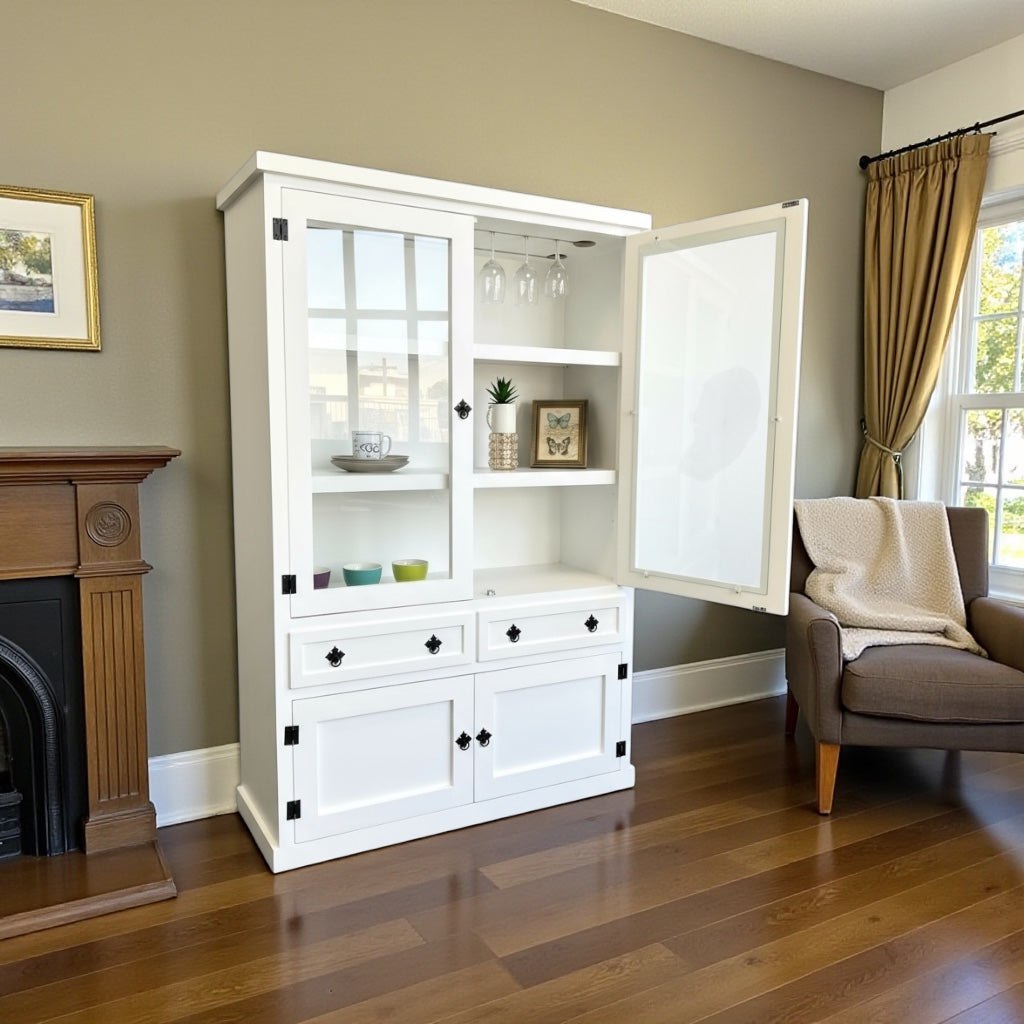 Vitrina de madera de pino 120x40x180 modelo XL.