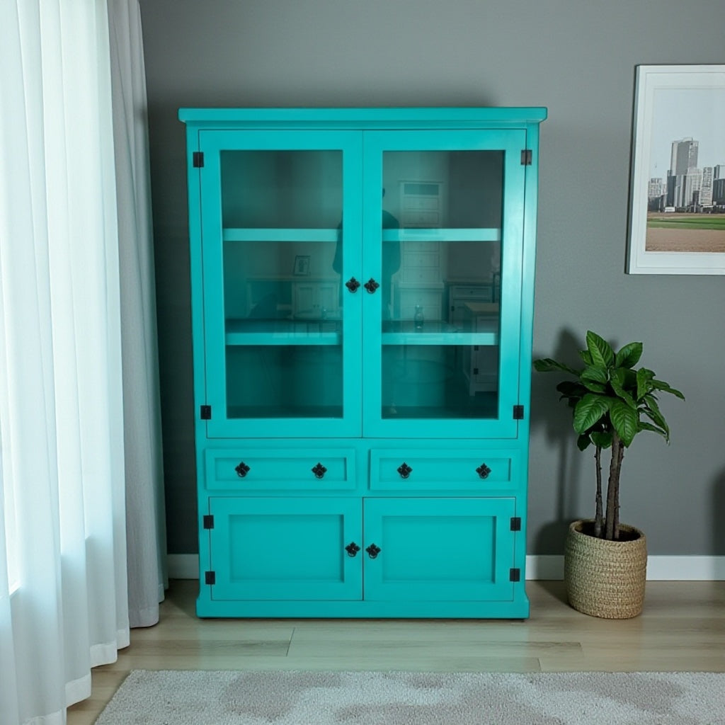 Vitrina de madera de pino 120x40x180 modelo XL.