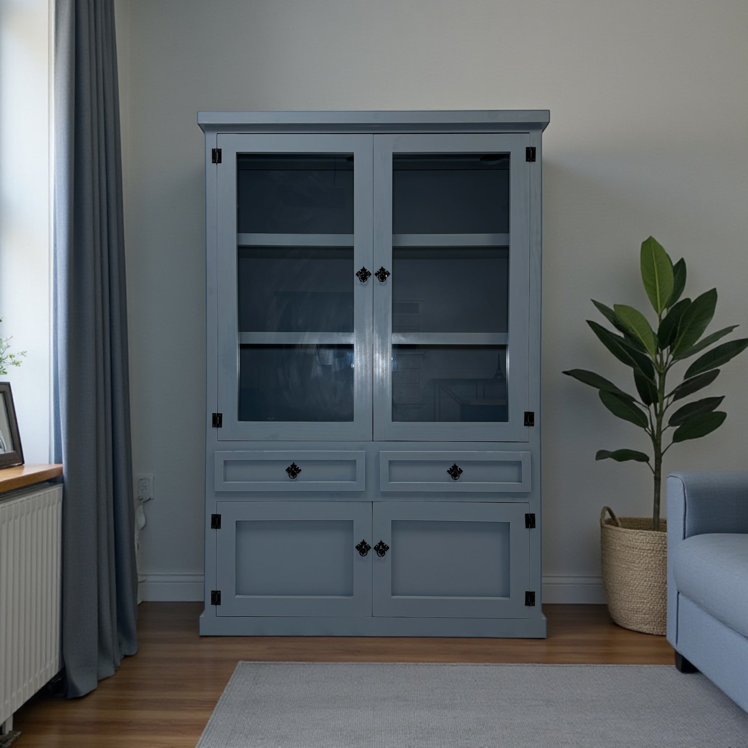 Vitrina de madera de pino 120x40x180 modelo XL.