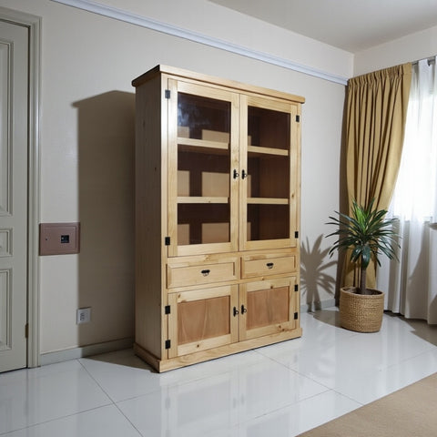 Vitrina de madera de pino 120x40x180 modelo XL.