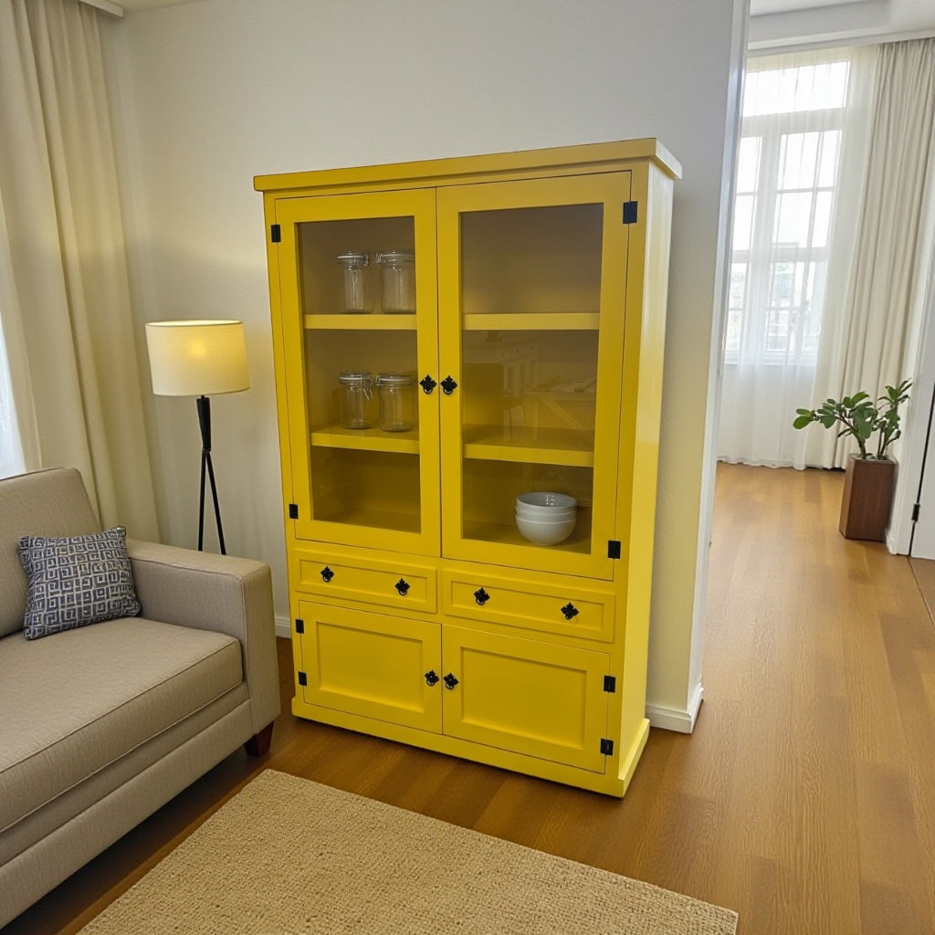 Vitrina de madera de pino 120x40x180 modelo XL.