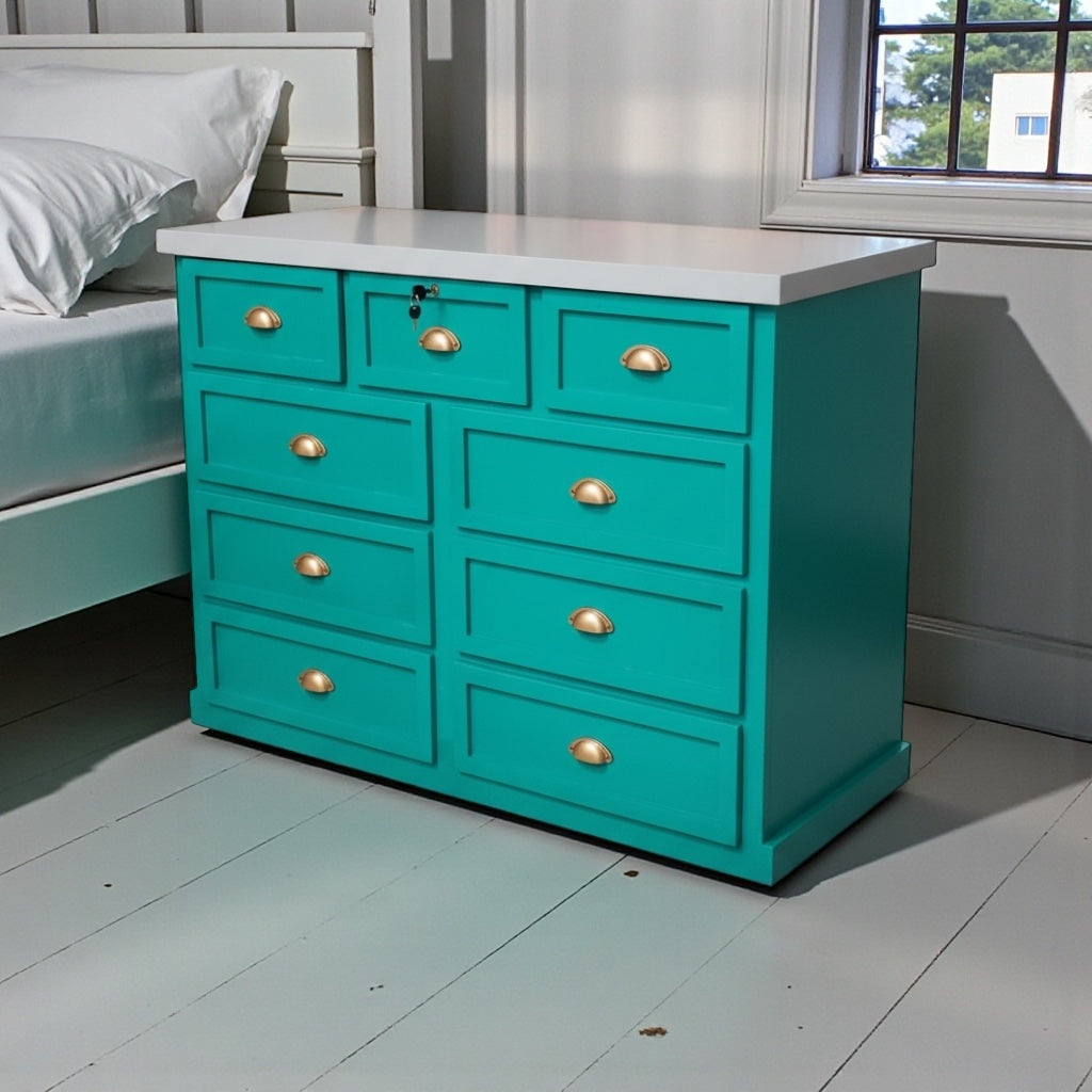 Comoda de madera 9 cajones modelo Aval Premium