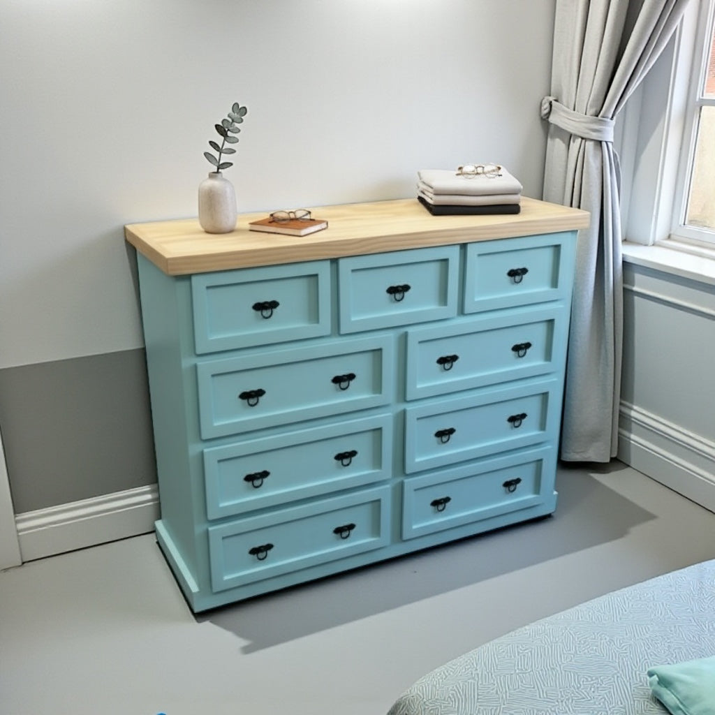 Comoda de madera 9 cajones modelo Aval Premium