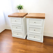 Par de velador cajonera 3 niveles modelo Aval. - Mgr Muebles