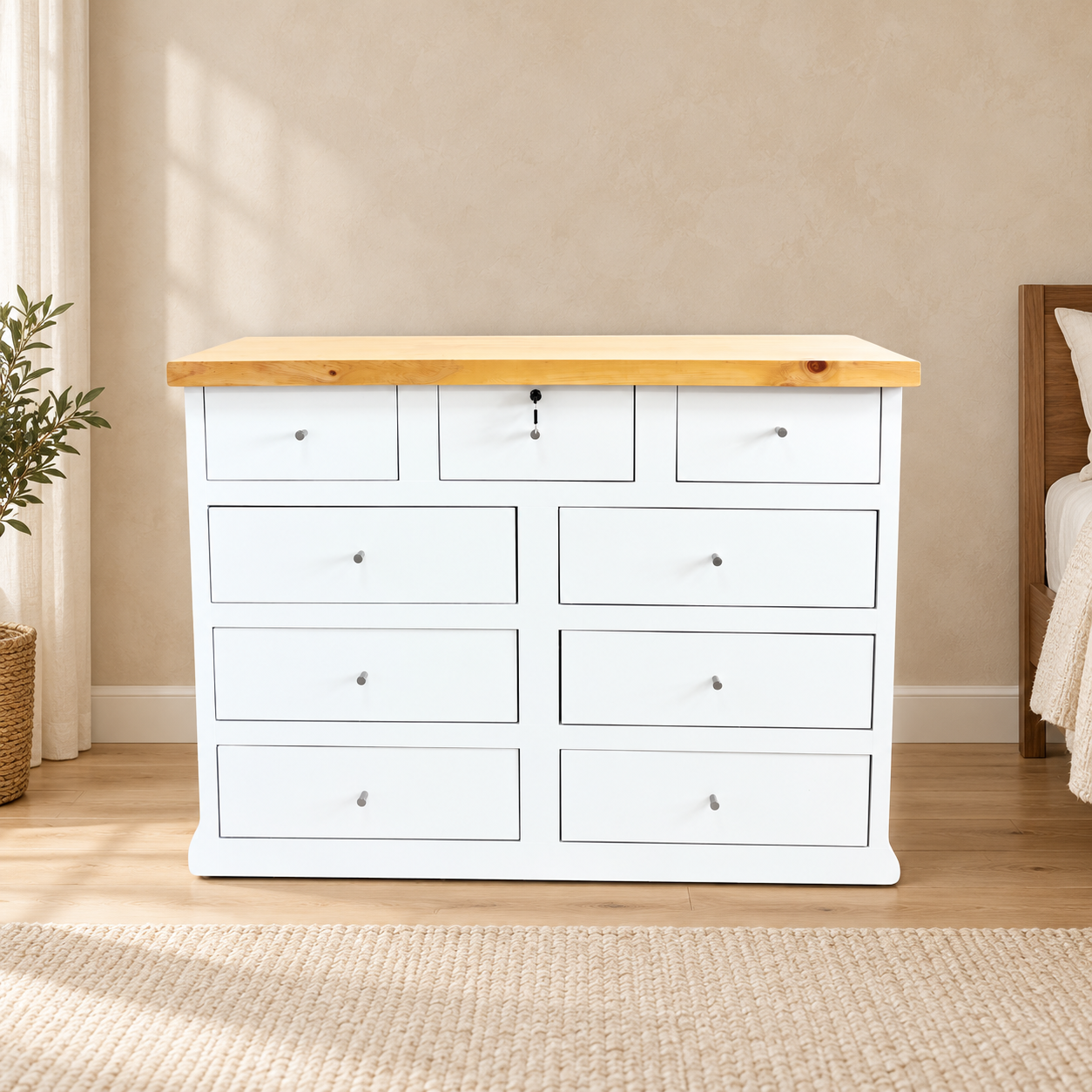 Cómoda Aval Premium de madera · 9 cajones embutidos | MGR Muebles — fotografía ambientada
